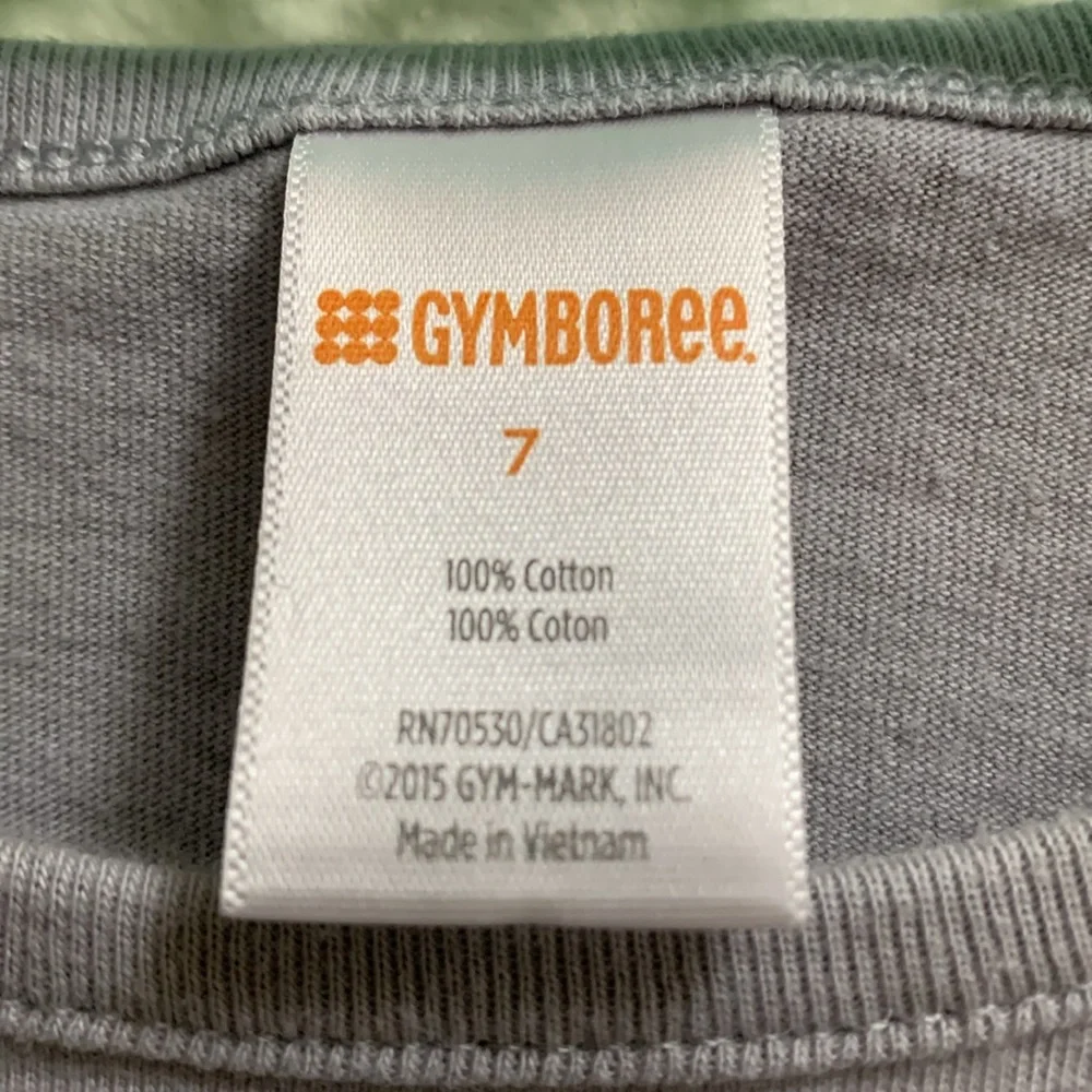 Gymboree Elephant Love Heart Tee Shirt Size 7 Cotton Sparkly Heart Cotton
